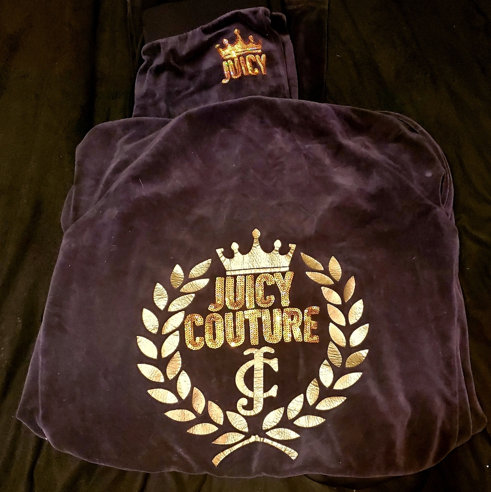 Juicy Couture Velour Blue & Rose Gold Suit